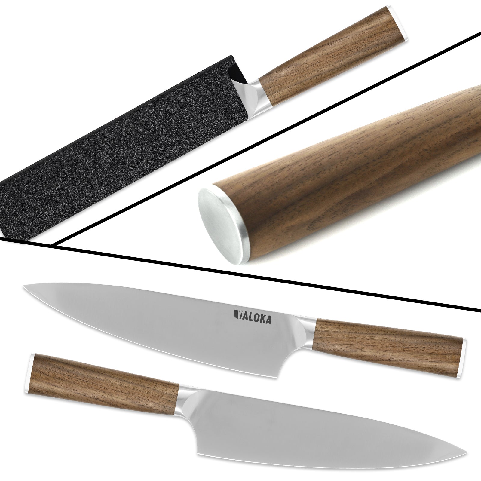 Culivon 8-Inch Professional Japanese Chef Knife – Ultra Sharp Gyuto Kitchen Knife with Full Tang Natural Wood Handle & Gift Box