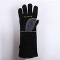 Cowhide Lengthened Patchwork BBQ Gloves Fireplace Oven