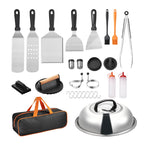 28PCS Griddle Accessories Kit Flat Top Grill Spatula BBQ Tools Stainless Steel