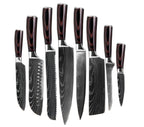 8 Damascus Pattern Stainless Steel Chef's Knives
