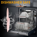 Kitchen Knife Set With Block, 14 Piece Pink Non-Stick Paint Coating Stainless Steel Knives Set, Anti-Rust And Dishwasher Safe, 12 Knives With Kitchen Shears And Block Pink