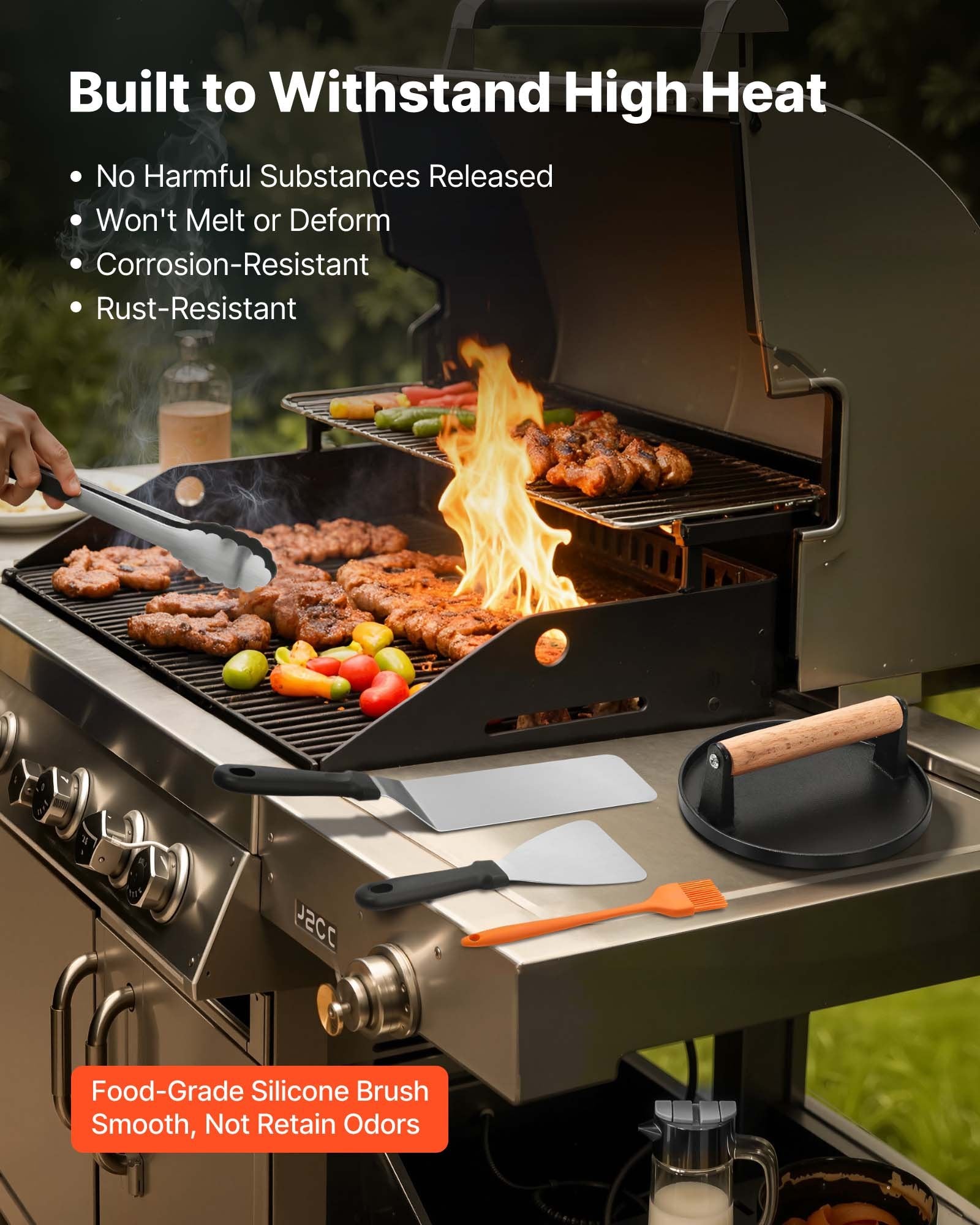 28PCS Griddle Accessories Kit Flat Top Grill Spatula BBQ Tools Stainless Steel