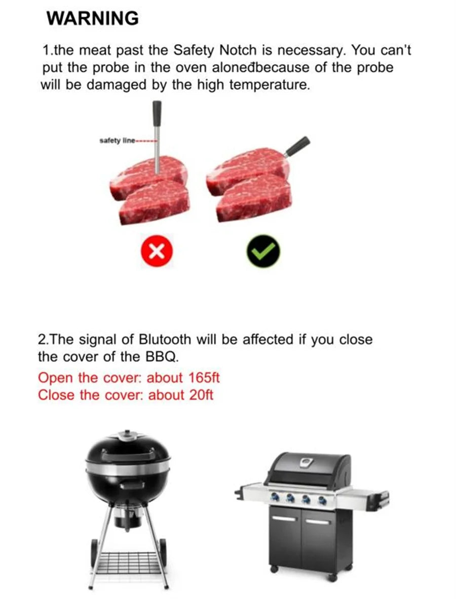 Wireless Bluetooth Barbecue Thermometer Kitchen Supplies