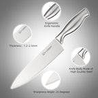 Kitchen Knife Set, 15 Pieces Knife Set With Block, Knives Set For Kitchen, Silver Hollow Ergonomic Handle For Chef Knife Set, Kitchen Shears,Black Knife Block Set