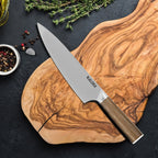 Culivon 8-Inch Professional Japanese Chef Knife – Ultra Sharp Gyuto Kitchen Knife with Full Tang Natural Wood Handle & Gift Box