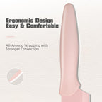 Kitchen Knife Set With Block, 14 Piece Pink Non-Stick Paint Coating Stainless Steel Knives Set, Anti-Rust And Dishwasher Safe, 12 Knives With Kitchen Shears And Block Pink