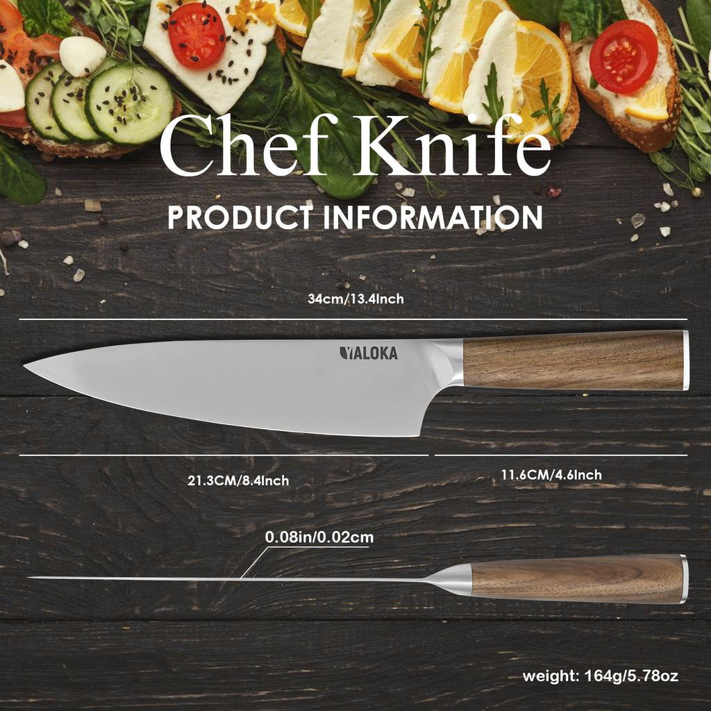Culivon 8-Inch Professional Japanese Chef Knife – Ultra Sharp Gyuto Kitchen Knife with Full Tang Natural Wood Handle & Gift Box